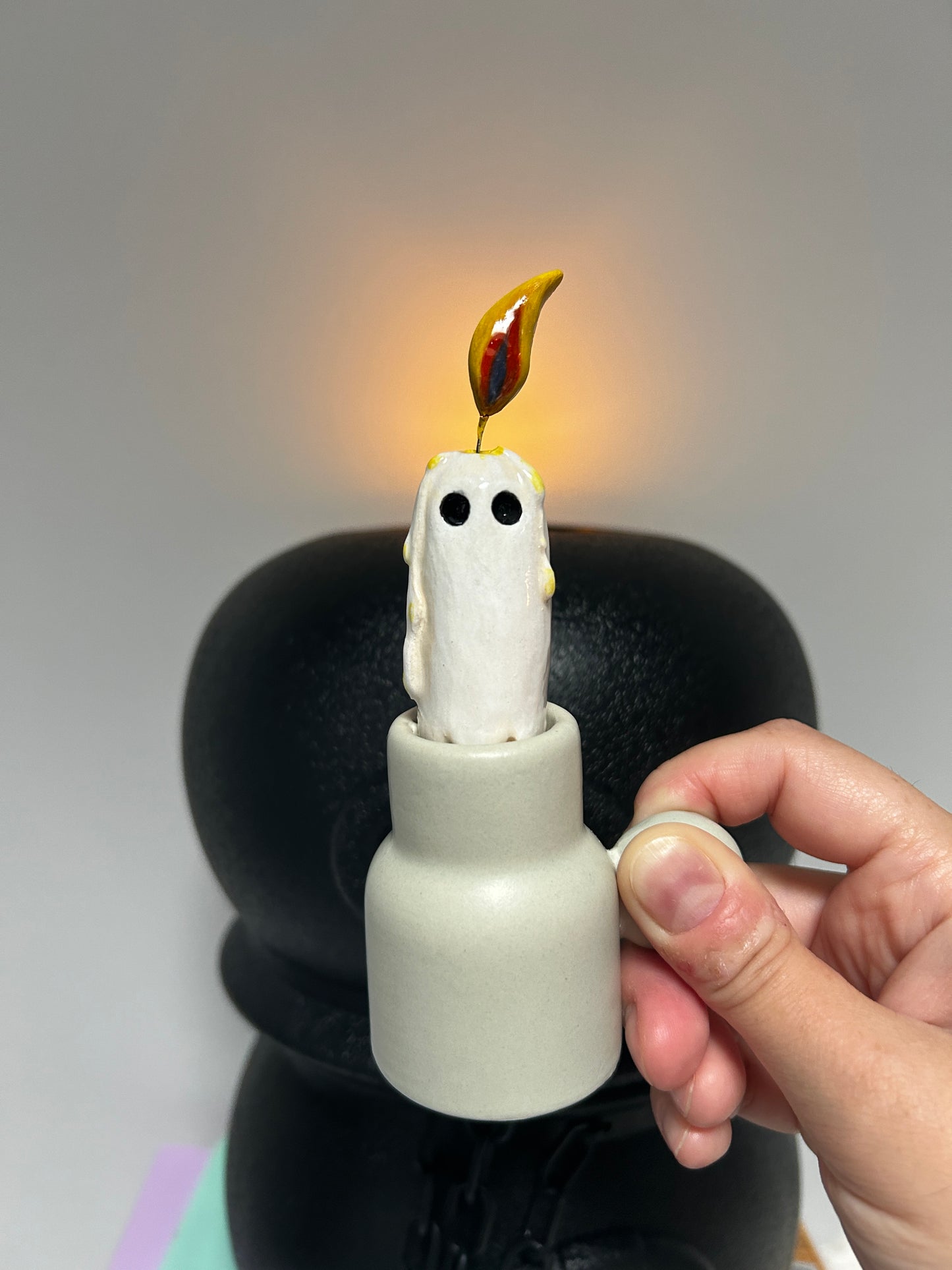 Ghost Candle (+ candle holder)