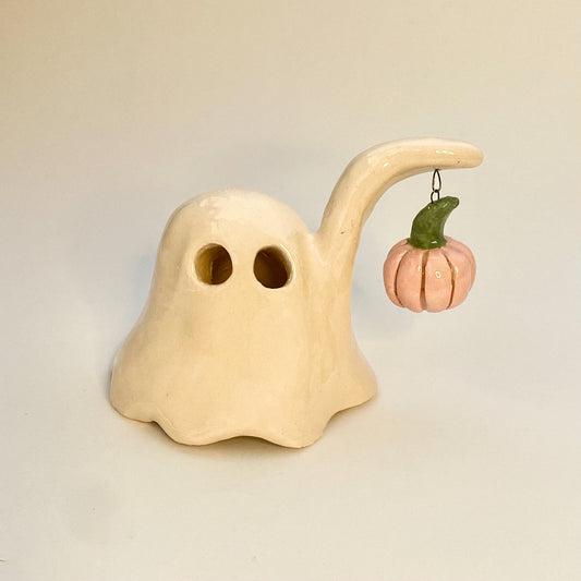 Dangling Pink Pumpkin Ghostie