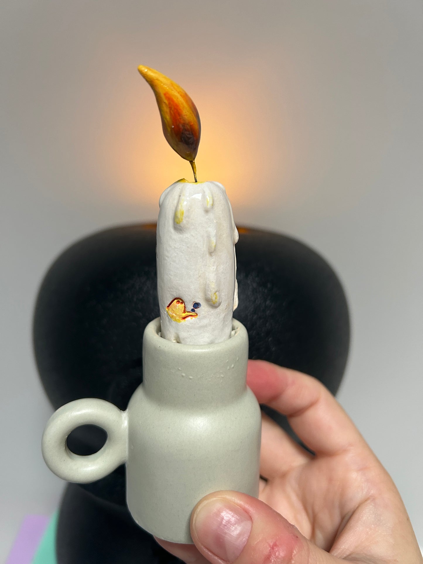 Ghost Candle (+ candle holder)