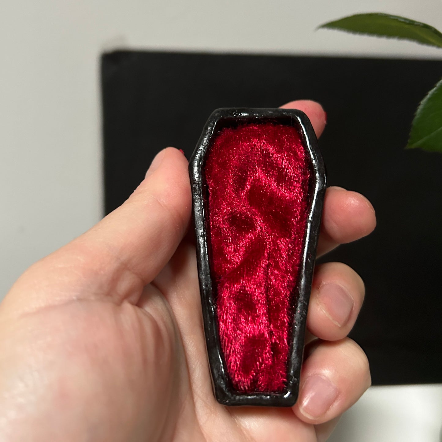 Coffin Trinket Box with Hanging Ghost