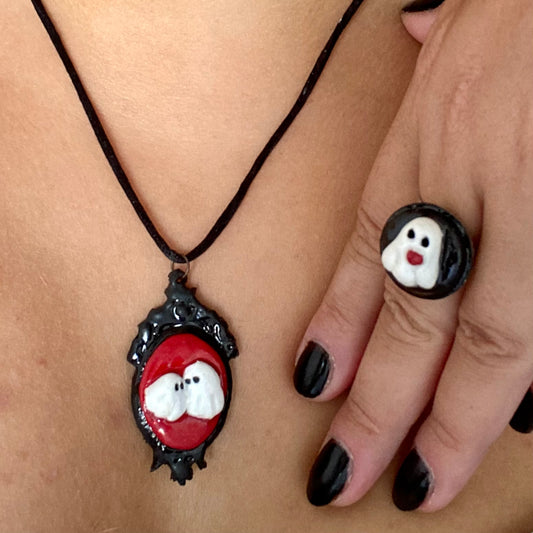 Ghostie Ring and Necklace (as a set or separately)