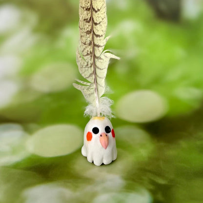 Parrot Ghost with Real Feather