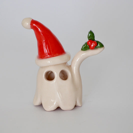 Santa Ghostie with Mistletoe