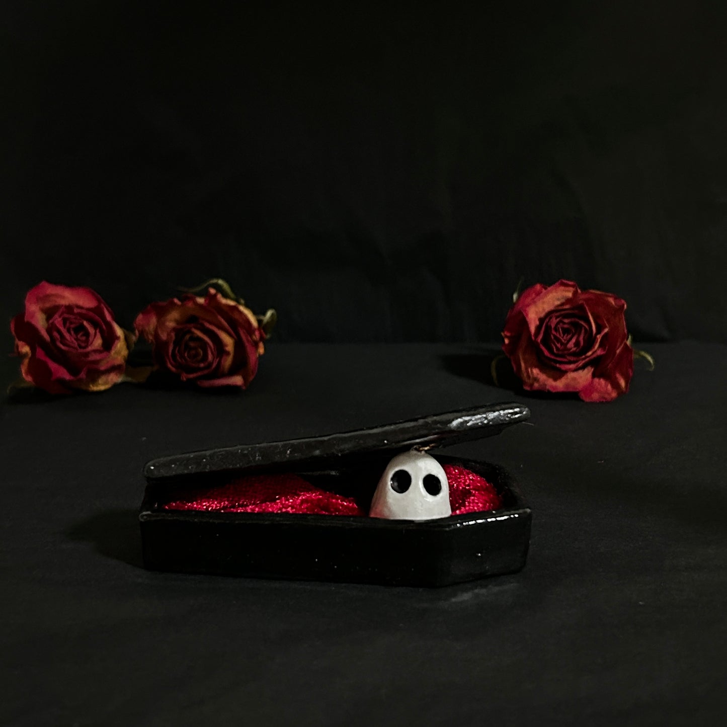 Coffin Trinket Box with Hanging Ghost