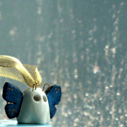 Blue Morpho Butterfly Ghost Ornament